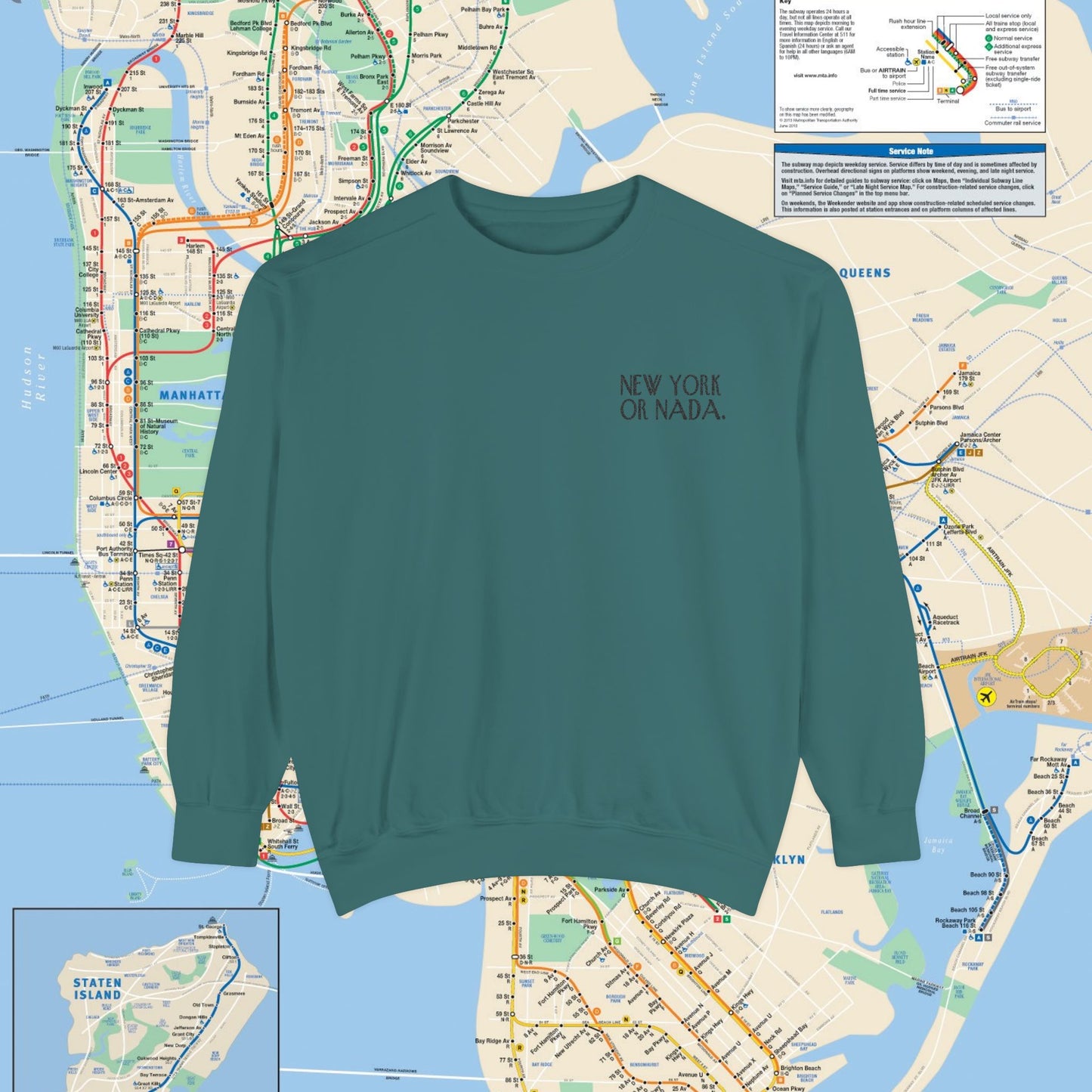 NEW YORK or NADA. Embroidery Unisex Sweatshirt