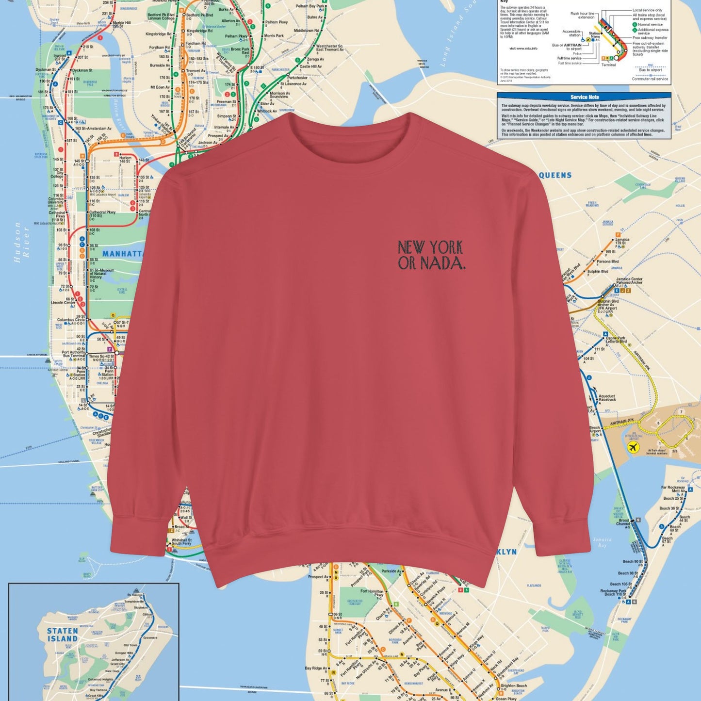 NEW YORK or NADA. Embroidery Unisex Sweatshirt