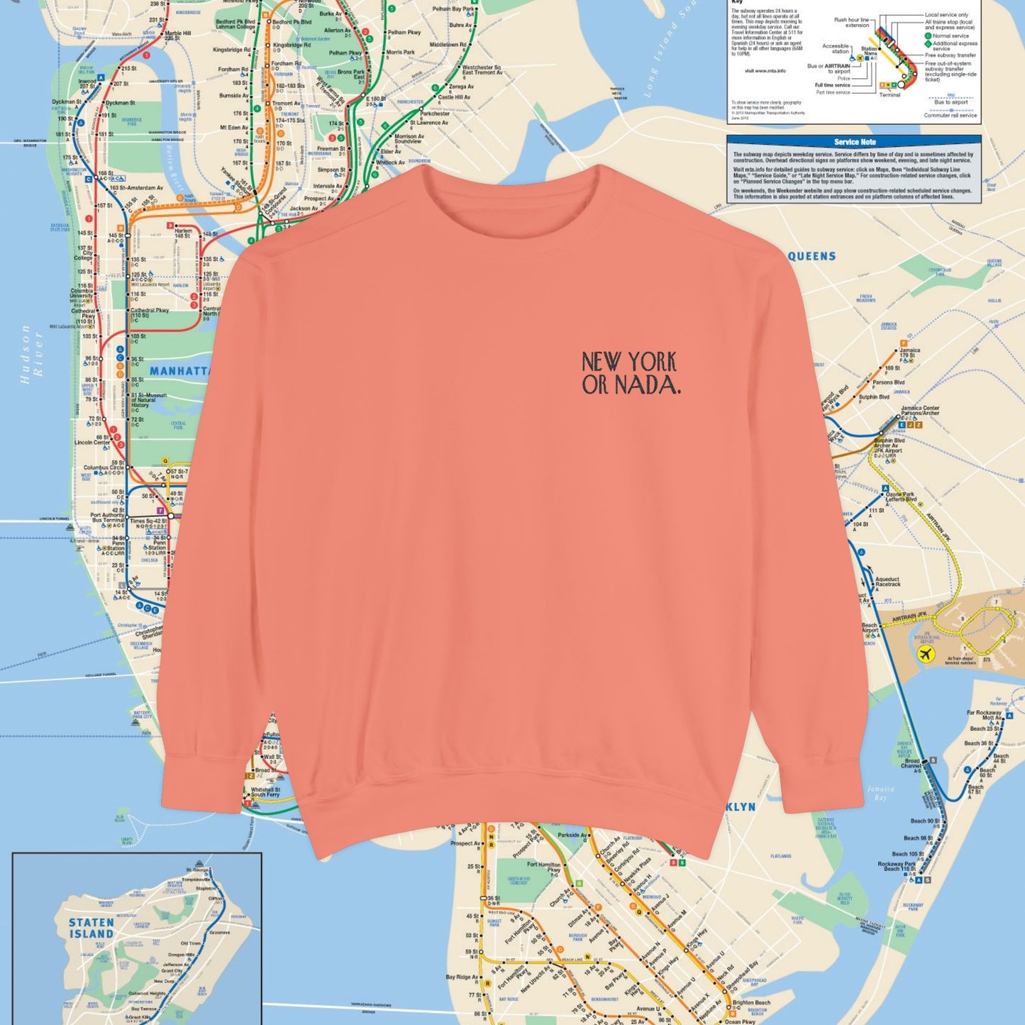 NEW YORK or NADA. Embroidery Unisex Sweatshirt