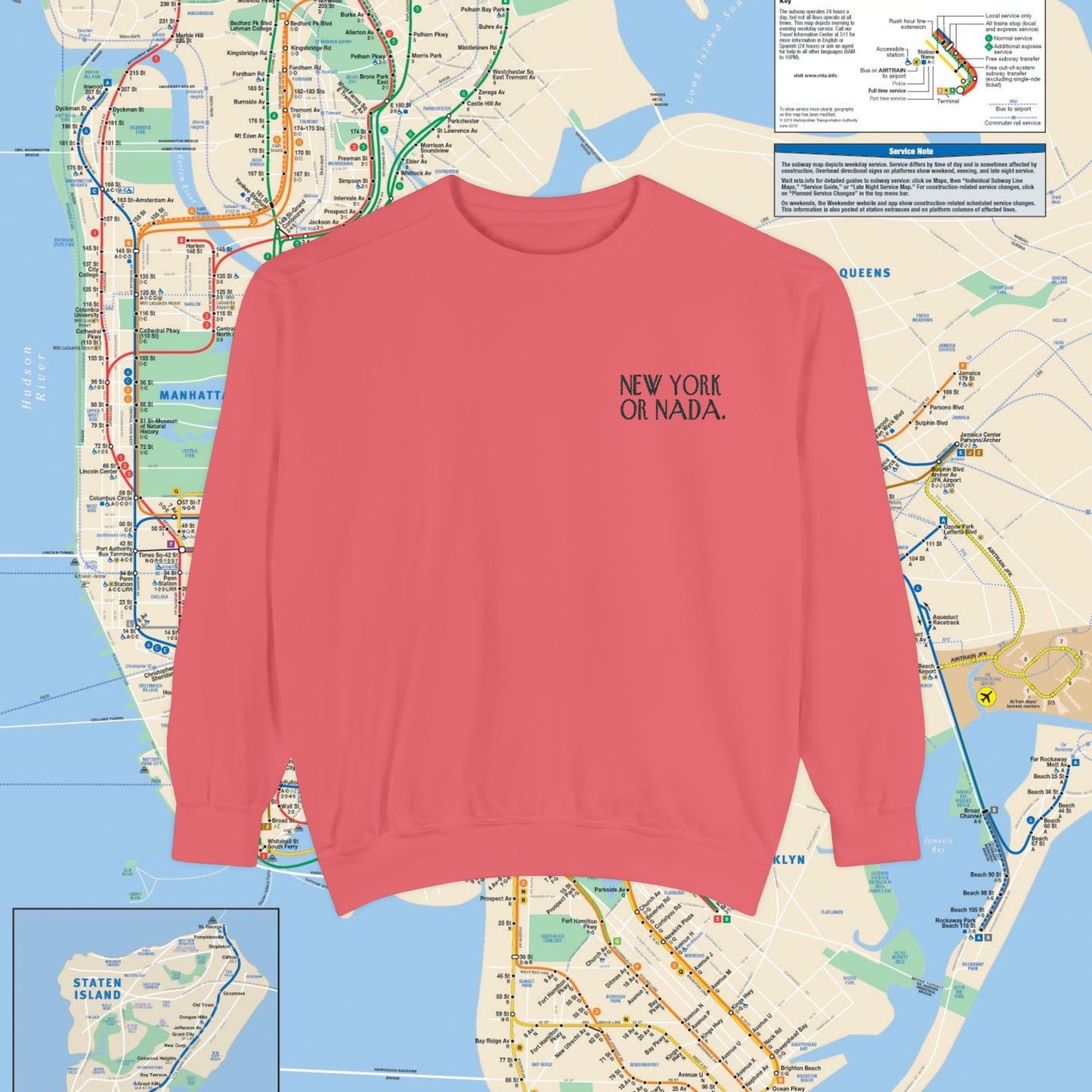 NEW YORK or NADA. Embroidery Unisex Sweatshirt