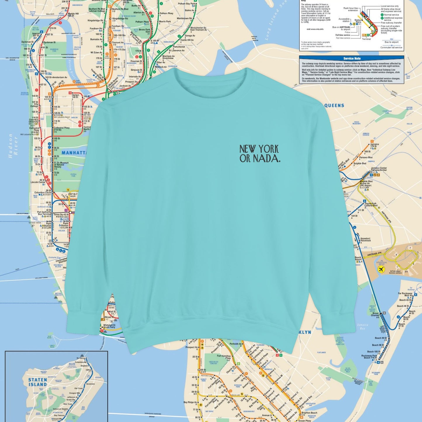 NEW YORK or NADA. Embroidery Unisex Sweatshirt