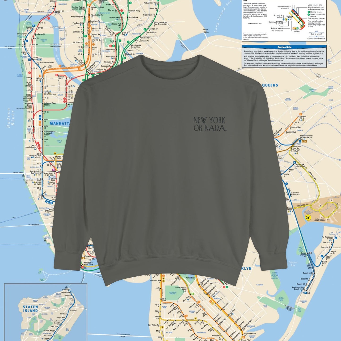NEW YORK or NADA. Embroidery Unisex Sweatshirt