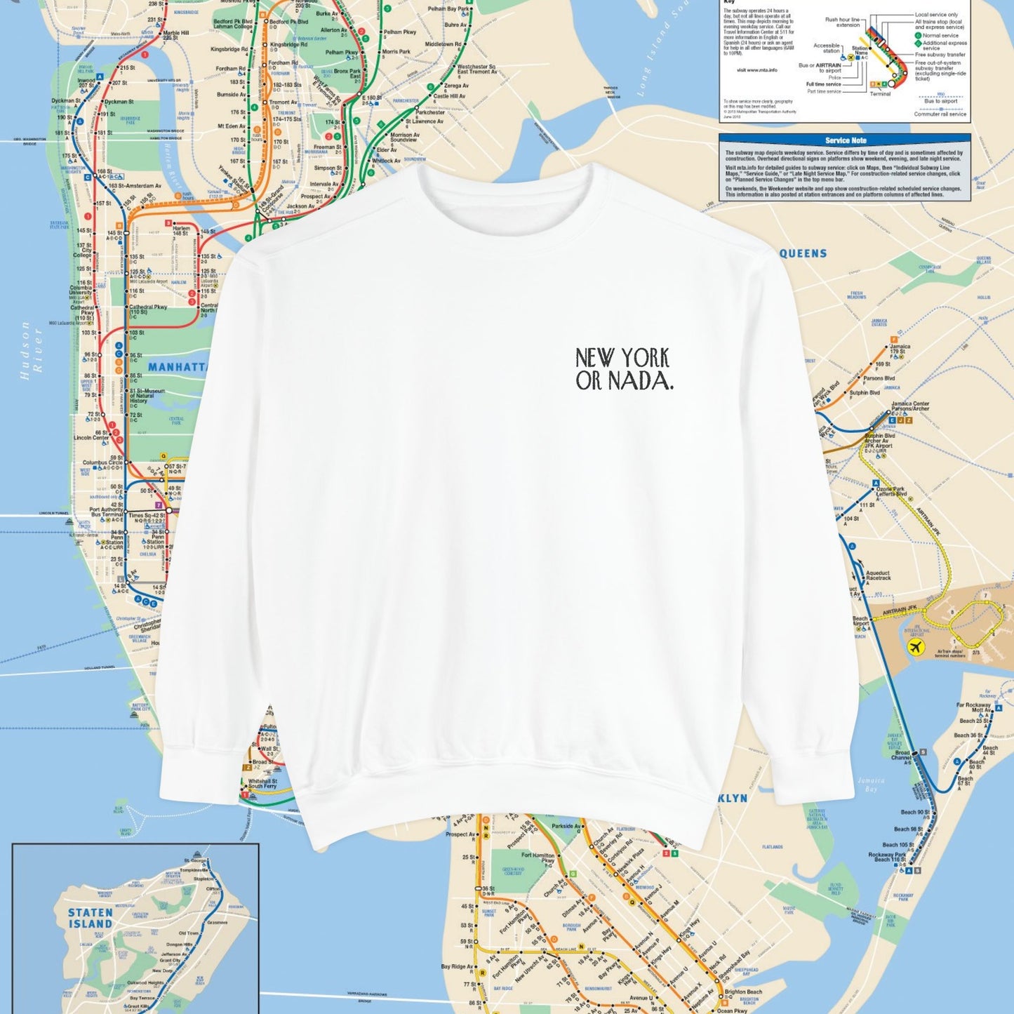 NEW YORK or NADA. Embroidery Unisex Sweatshirt