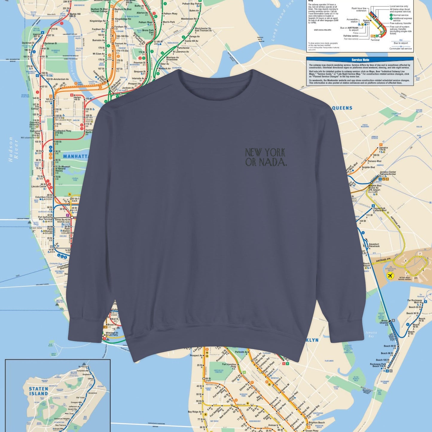 NEW YORK or NADA. Embroidery Unisex Sweatshirt