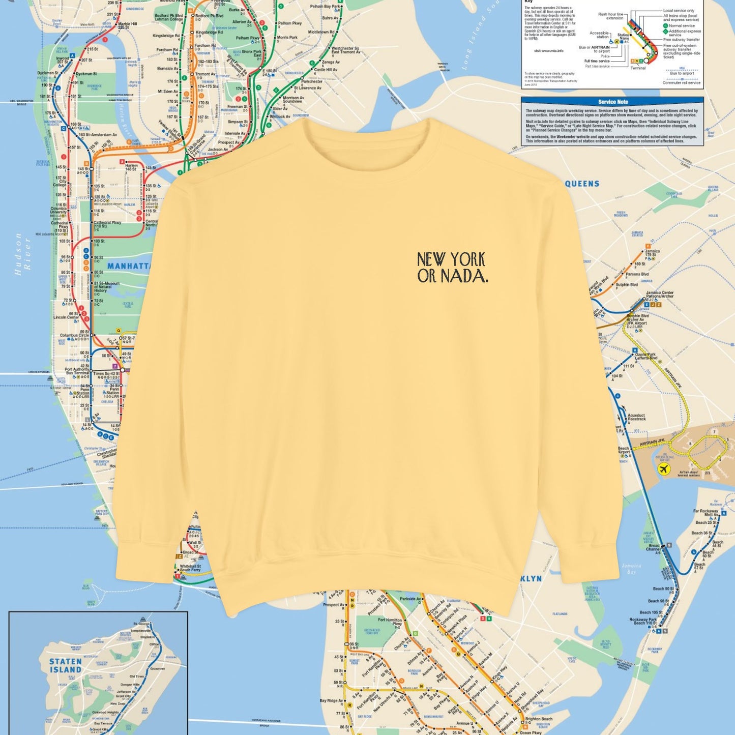 NEW YORK or NADA. Embroidery Unisex Sweatshirt