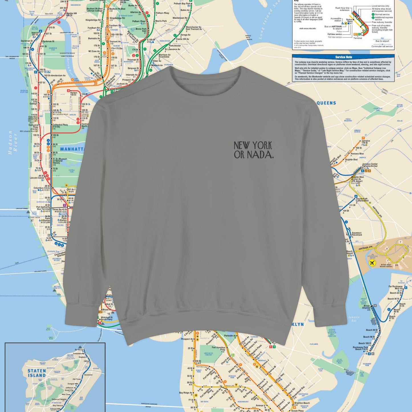 NEW YORK or NADA. Embroidery Unisex Sweatshirt