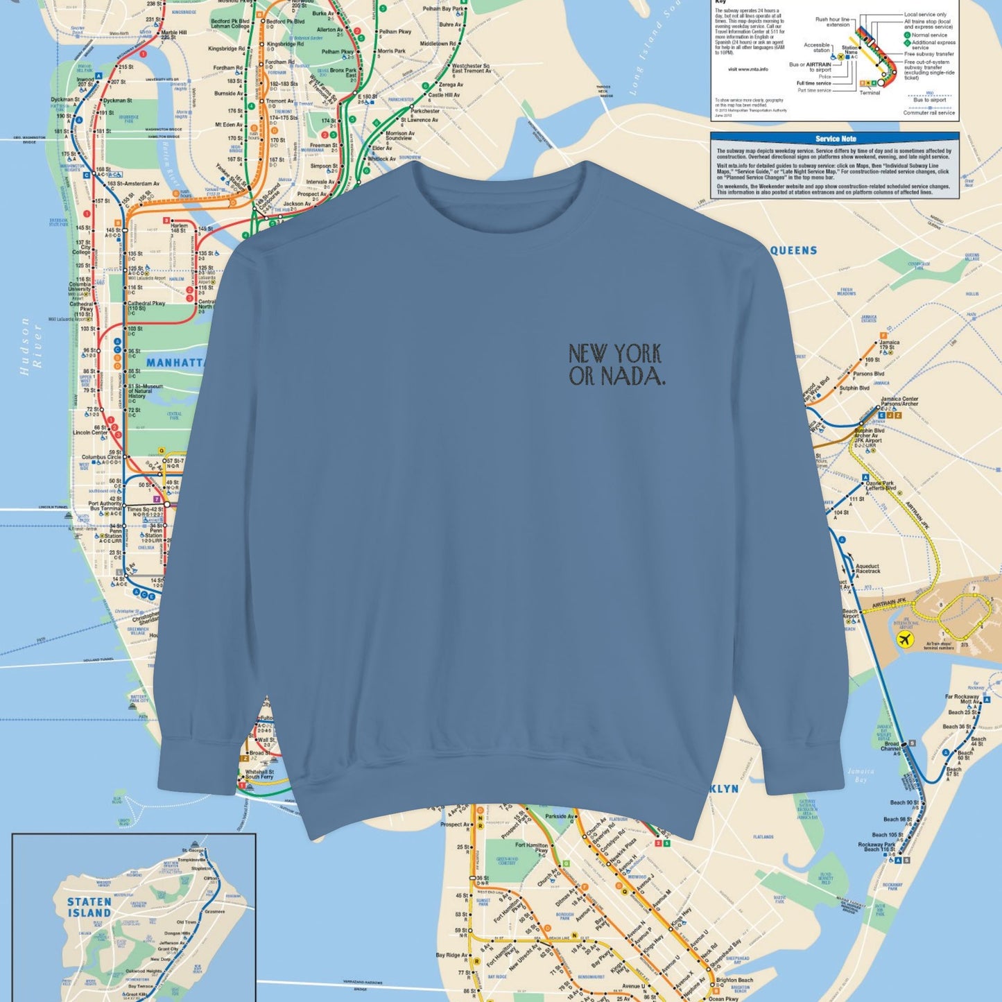 NEW YORK or NADA. Embroidery Unisex Sweatshirt