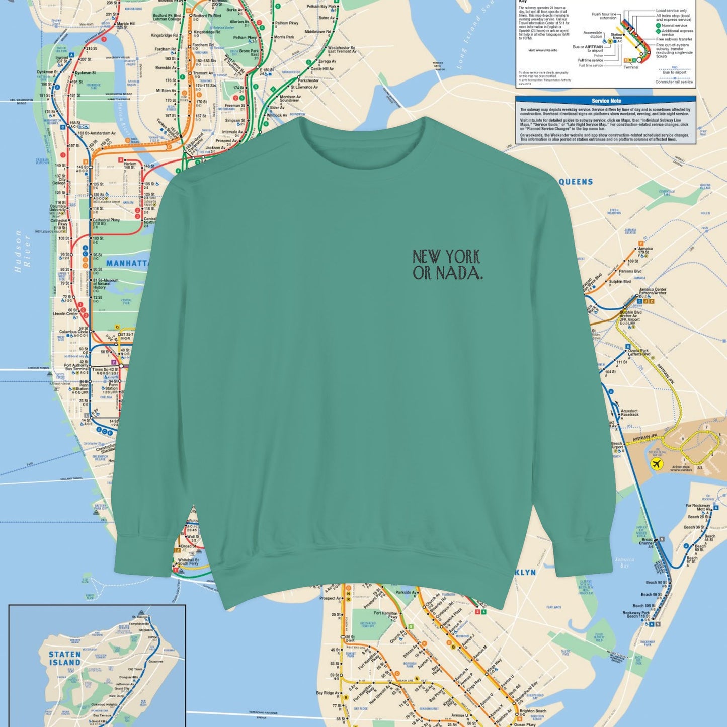 NEW YORK or NADA. Embroidery Unisex Sweatshirt